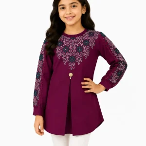Kids Girls Ethnic Embroidered Kurti Top
